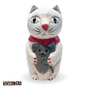 画像1: 白猫に鼠　[9月中旬入荷] (1)