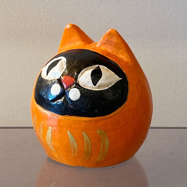 画像2: だるま猫　橙頭巾黒猫