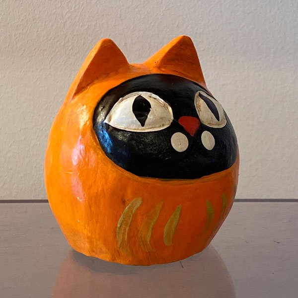 画像3: だるま猫　橙頭巾黒猫